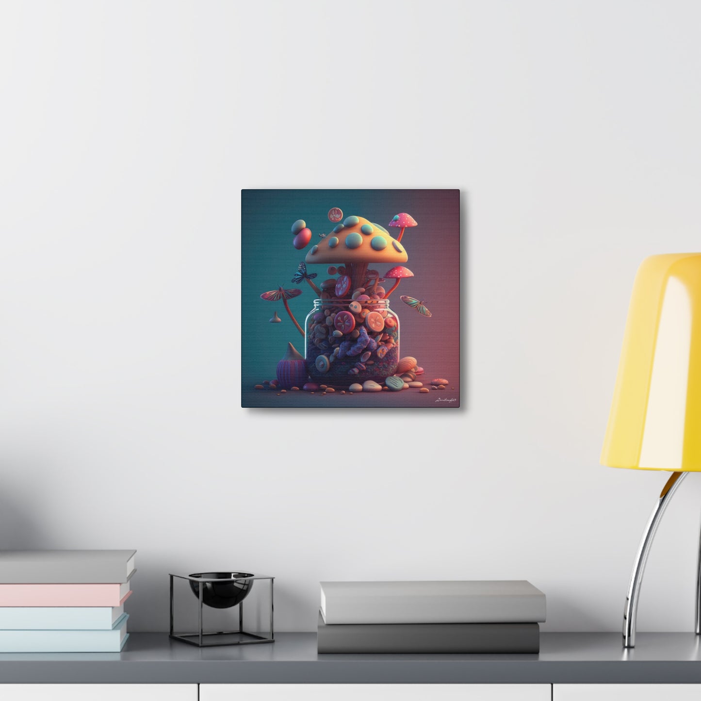 Beautiful Mushroom Luminating Colorful Bliss 10 Canvas Gallery Wraps