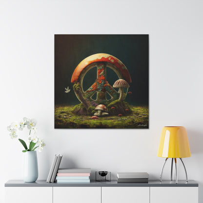 Beautiful Forest Round Peace Sign 6 Canvas Gallery Wraps