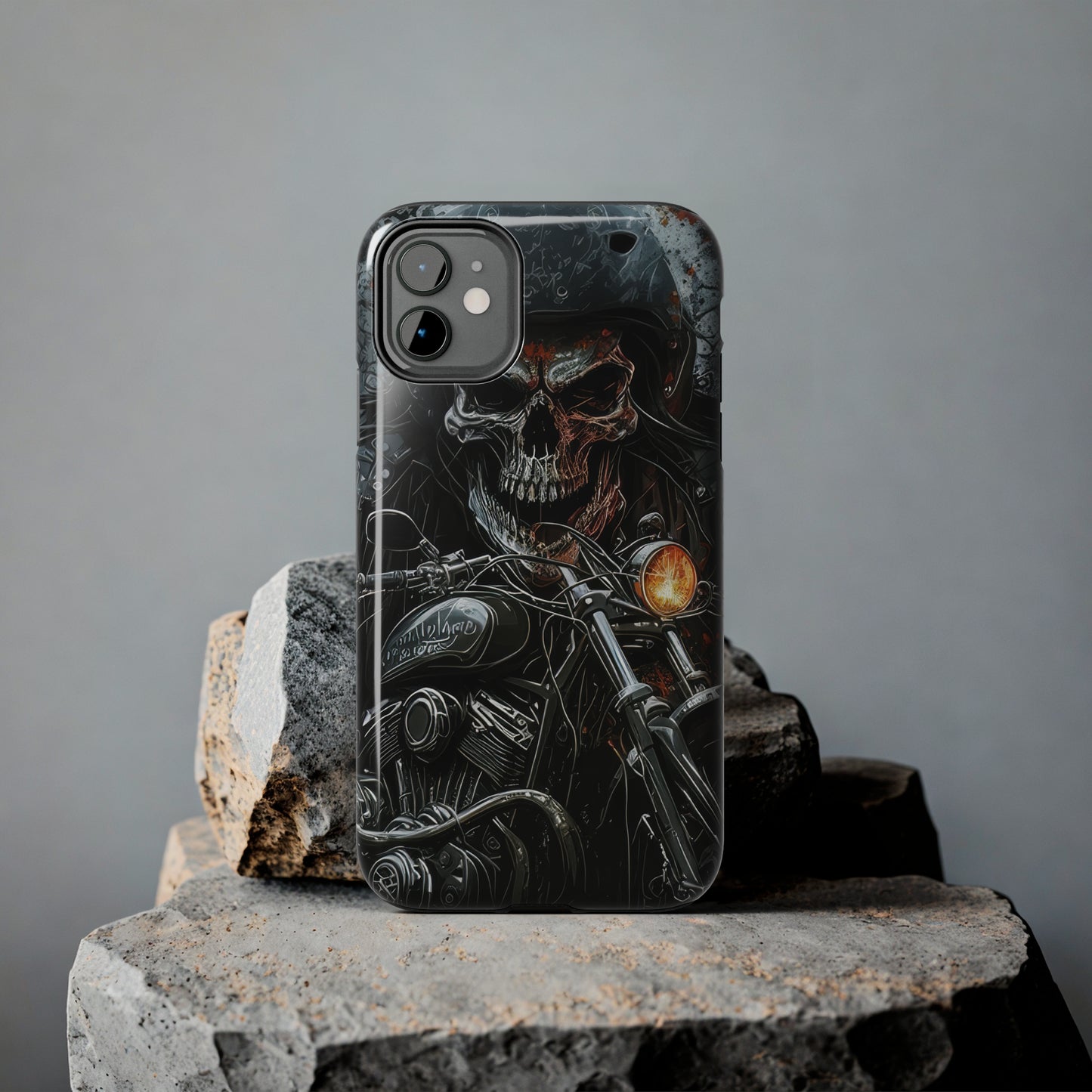 Skull Motorcycle Rider, Ready to Tear Up Road On Beautiful Bike 6 Tough Phone Cases