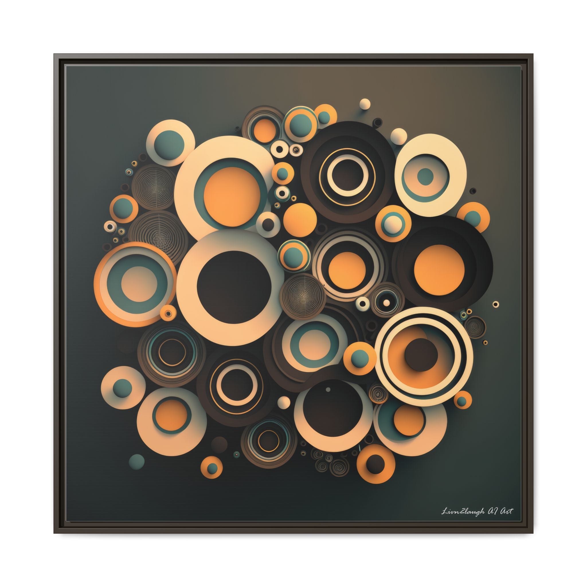 Concentric Harmony, Art Print — Colorful Modern Wall Canvas