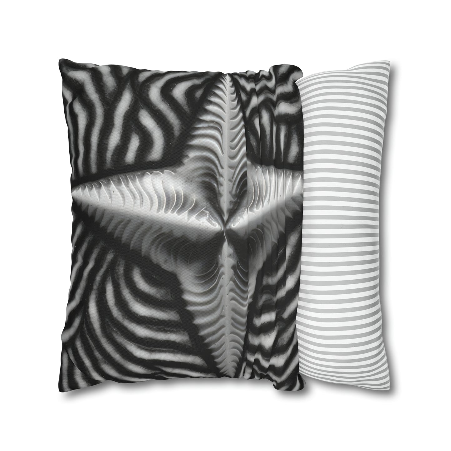 Beautiful Stars Abstract Star Style Black And White Spun Polyester Square Pillow Case