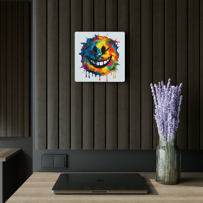 Happy Tie Dye Face Style 3 Wall Clock