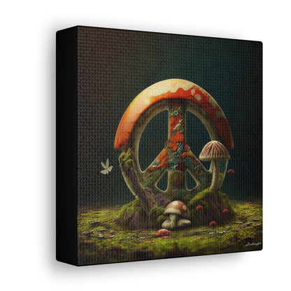 Beautiful Forest Round Peace Sign 6 Canvas Gallery Wraps