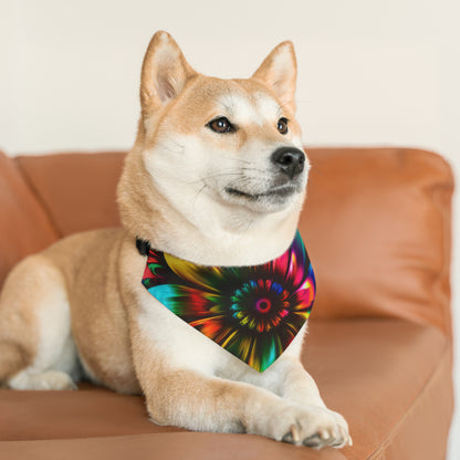 Tie Dye Color Flower Pet Bandana Collar