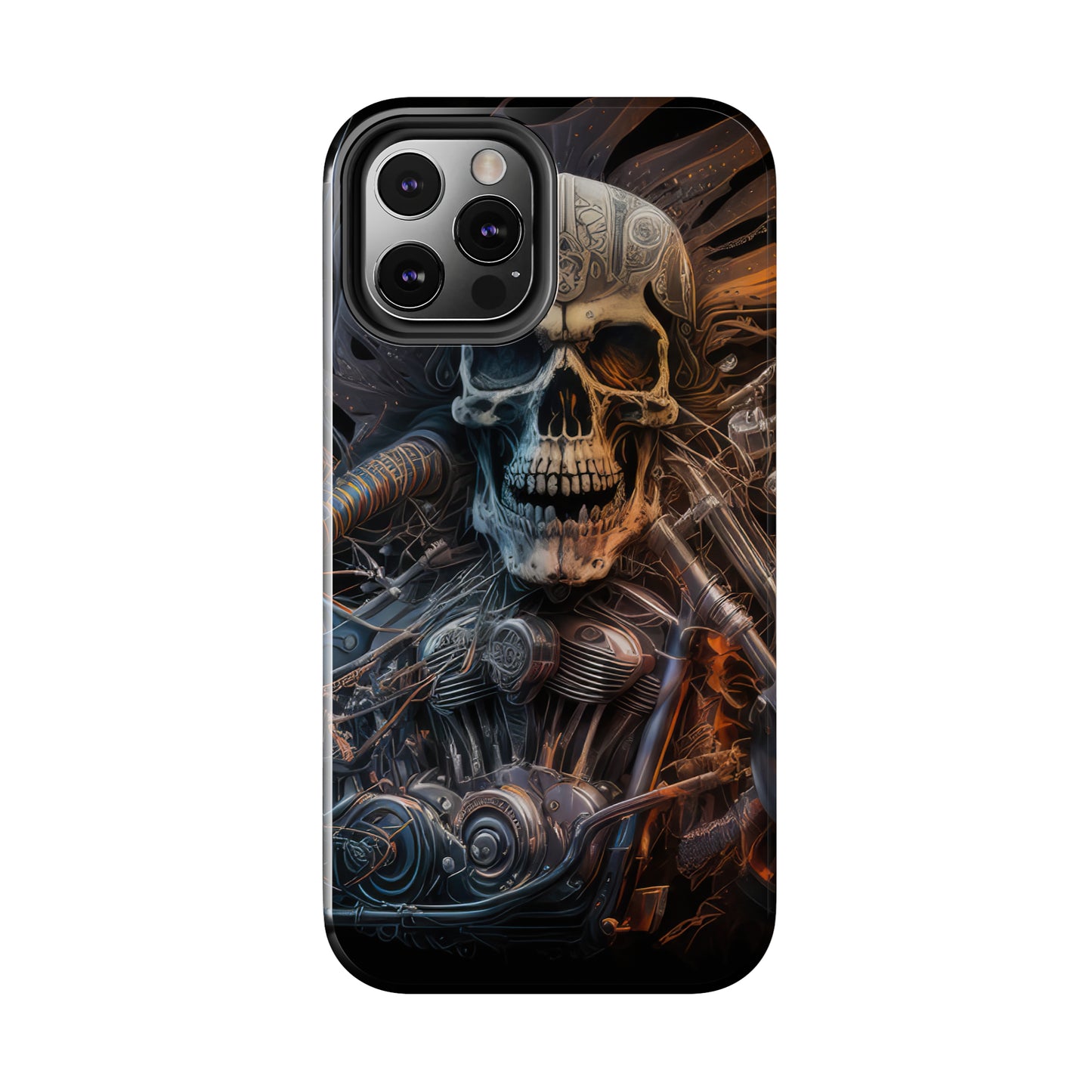 Skull Motorcycle Rider, Ready to Tear Up Road On Beautiful Bike 8 Tough Phone Cases