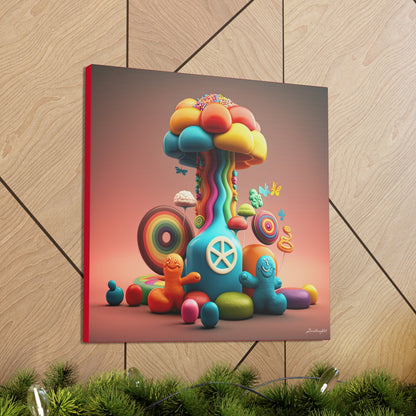 Gummy-Candy Style Mushroom Fun Bliss Canvas Gallery Wraps