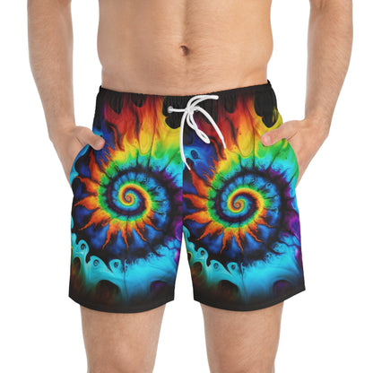 Bold And Beautiful Tie Dye Style One Swim Trunks (AOP)