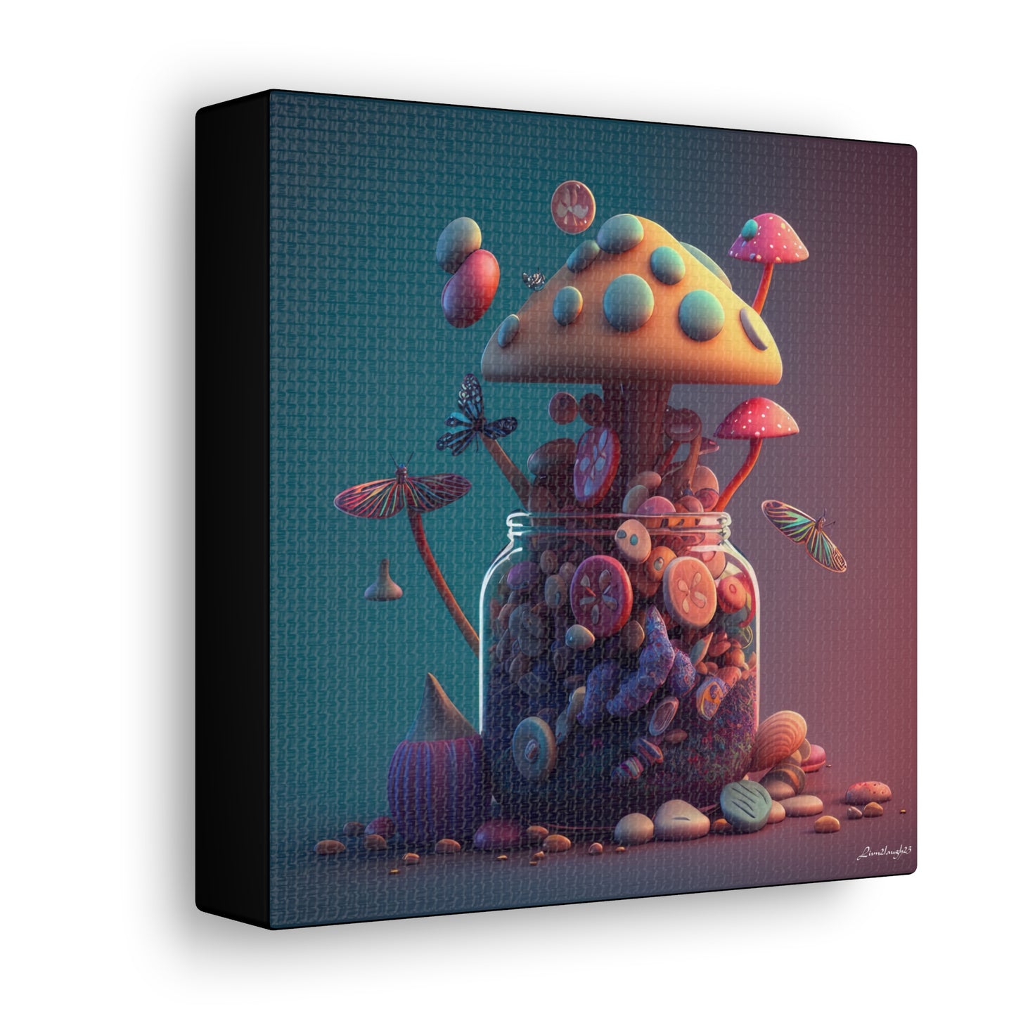 Beautiful Mushroom Luminating Colorful Bliss 10 Canvas Gallery Wraps