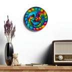 Happy Tie Dye Face Style 2 Wall Clock