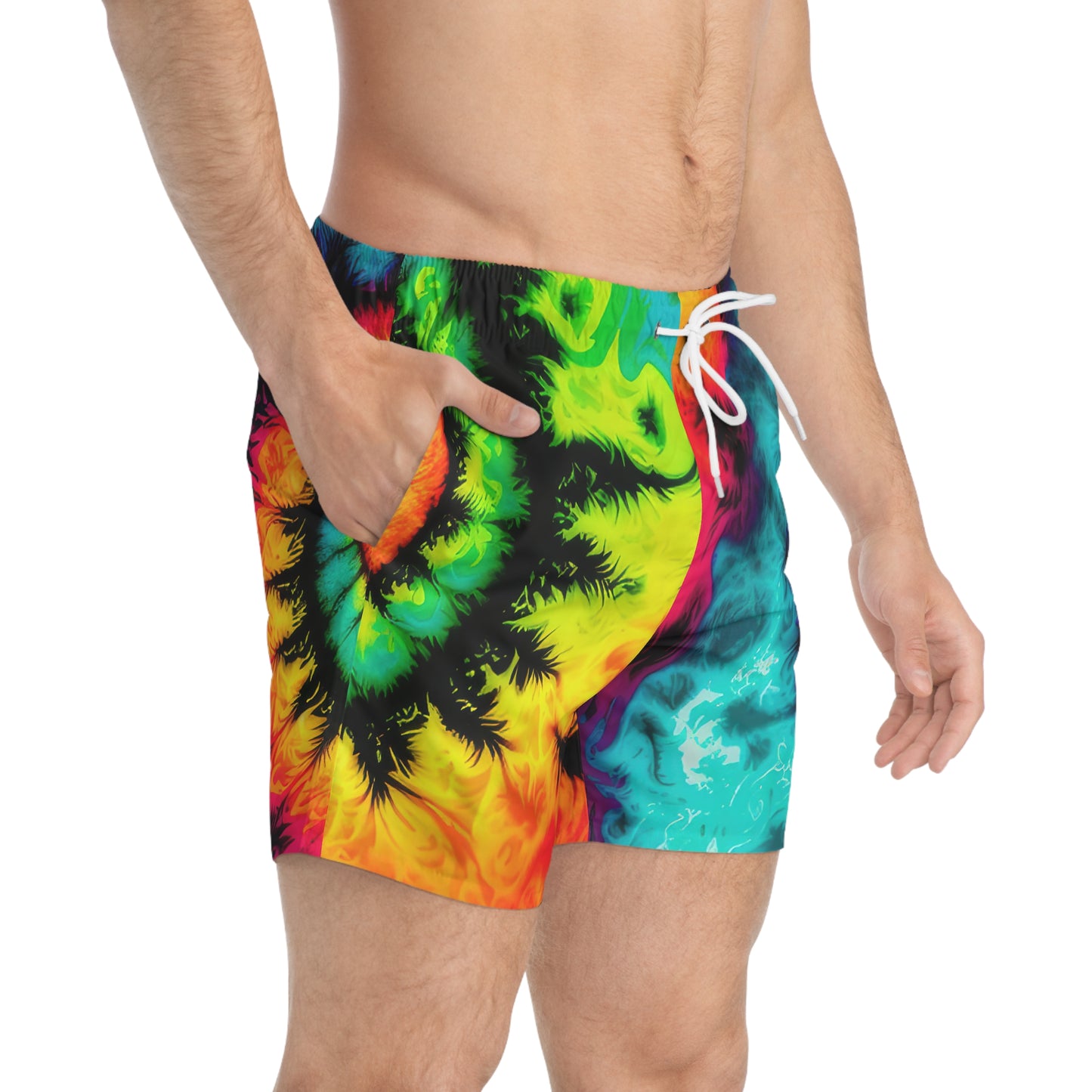 Bold And Beautiful Tie Dye Style  One Swim Trunks (AOP)