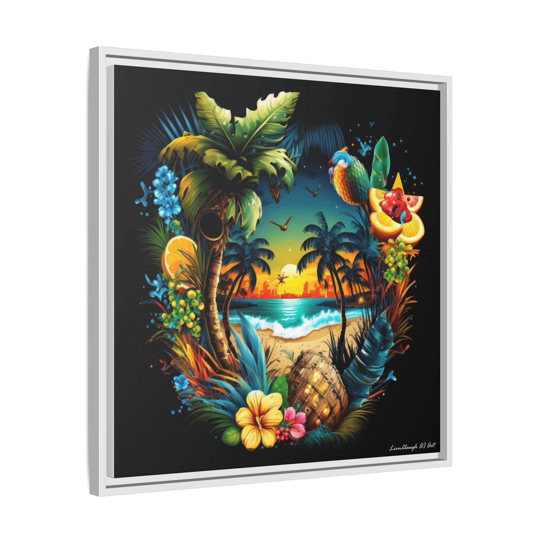 Island Rhythm at Dusk, Art Print — Colorful Modern Wall Canvas
