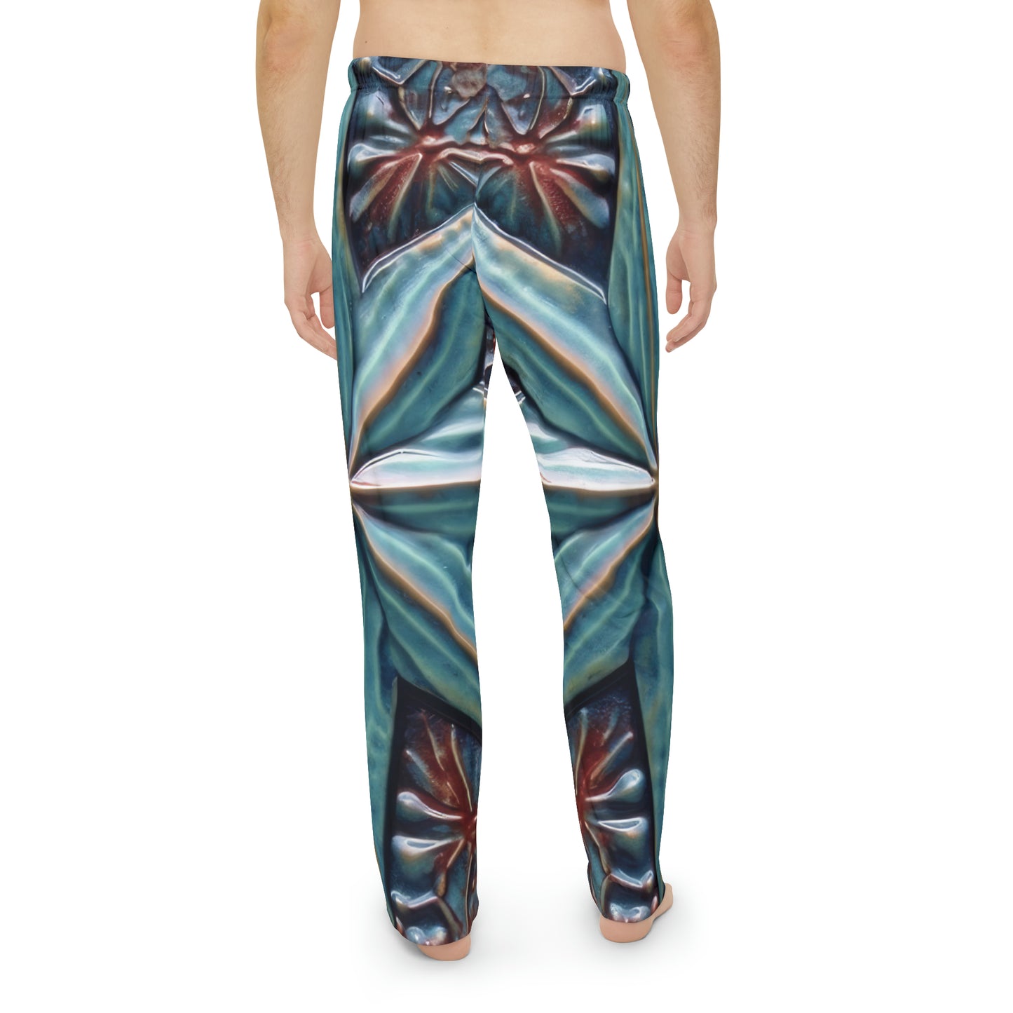 Beautiful Stars Abstract Star Style Blue And Red Men's Pajama Pants (AOP)