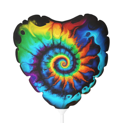 Bold And Beautiful Tie Dye Style One Balloon (Round and Heart-shaped), 11"