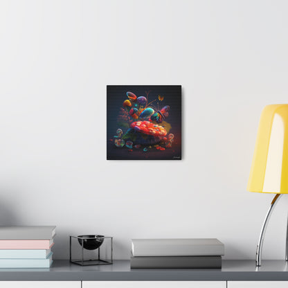 Beautiful Mushroom Luminating Colorful Bliss With Butterflies Canvas Gallery Wraps