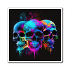 Bold And Beautiful Tie Dye Skulls, Style 12 Magnets