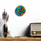 Happy Tie Dye Face Style 2 Wall Clock