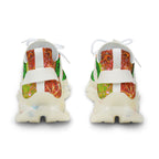 Beautifully Designed Orange, Yellow And Green Marijuana Leave Men's Mesh Sneakers