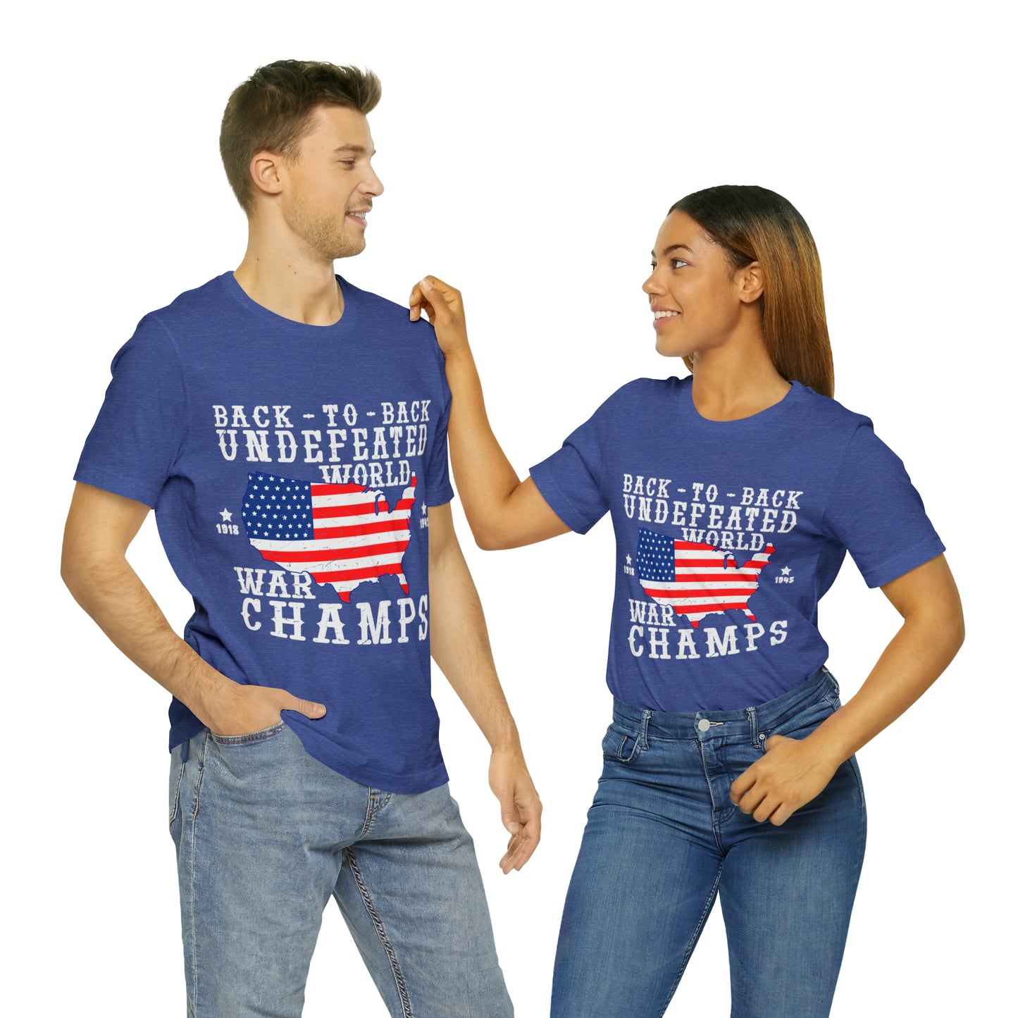 Back to Back World War Champs, American Flag, Fourth Of July 4th Unisex Jersey Short Sleeve Tee