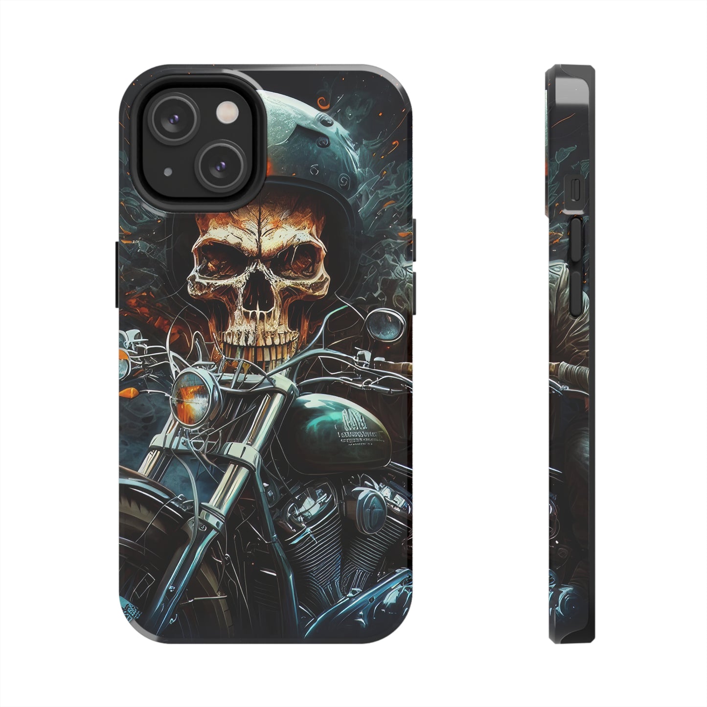 Skull Motorcycle Rider, Ready to Tear Up Road On Beautiful Bike 9 Tough Phone Cases