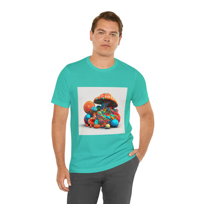 Hippie Mushroom Color Candy Style Design Style 1Unisex Jersey Short Sleeve Tee