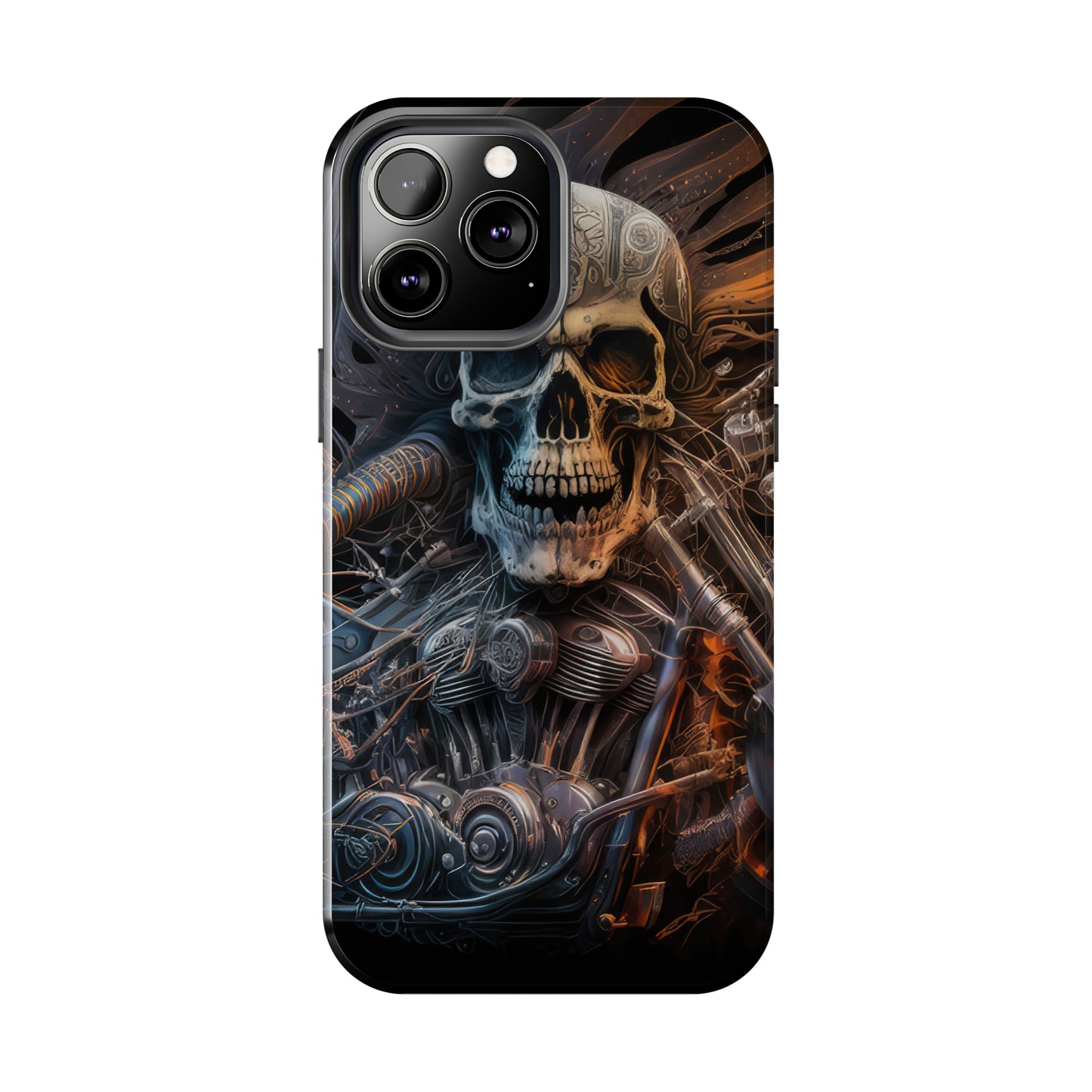 Skull Motorcycle Rider, Ready to Tear Up Road On Beautiful Bike 8 Tough Phone Cases