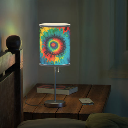 Bold And Beautiful Tie Dye Style 4 Lamp on a Stand, US|CA plug