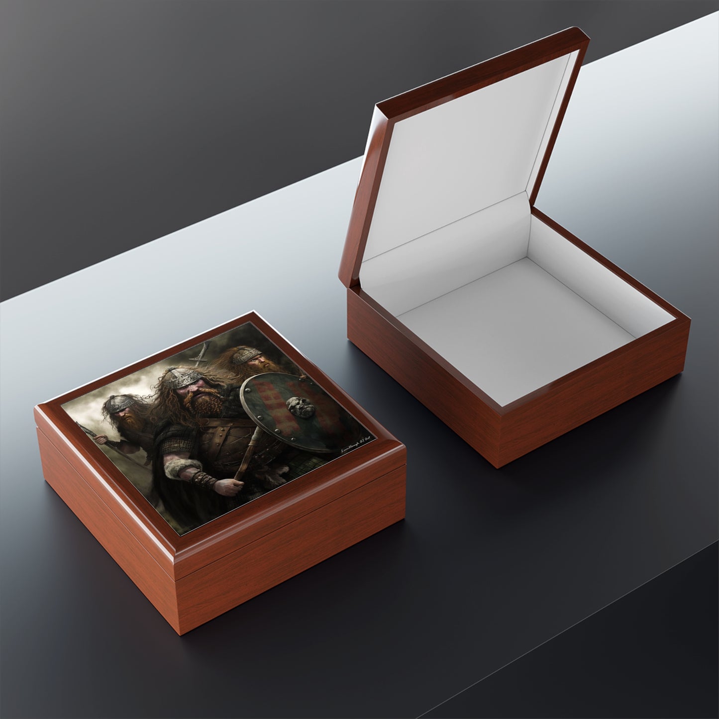 Viking's Ginger Stance, Black or Brown Jewelry Box