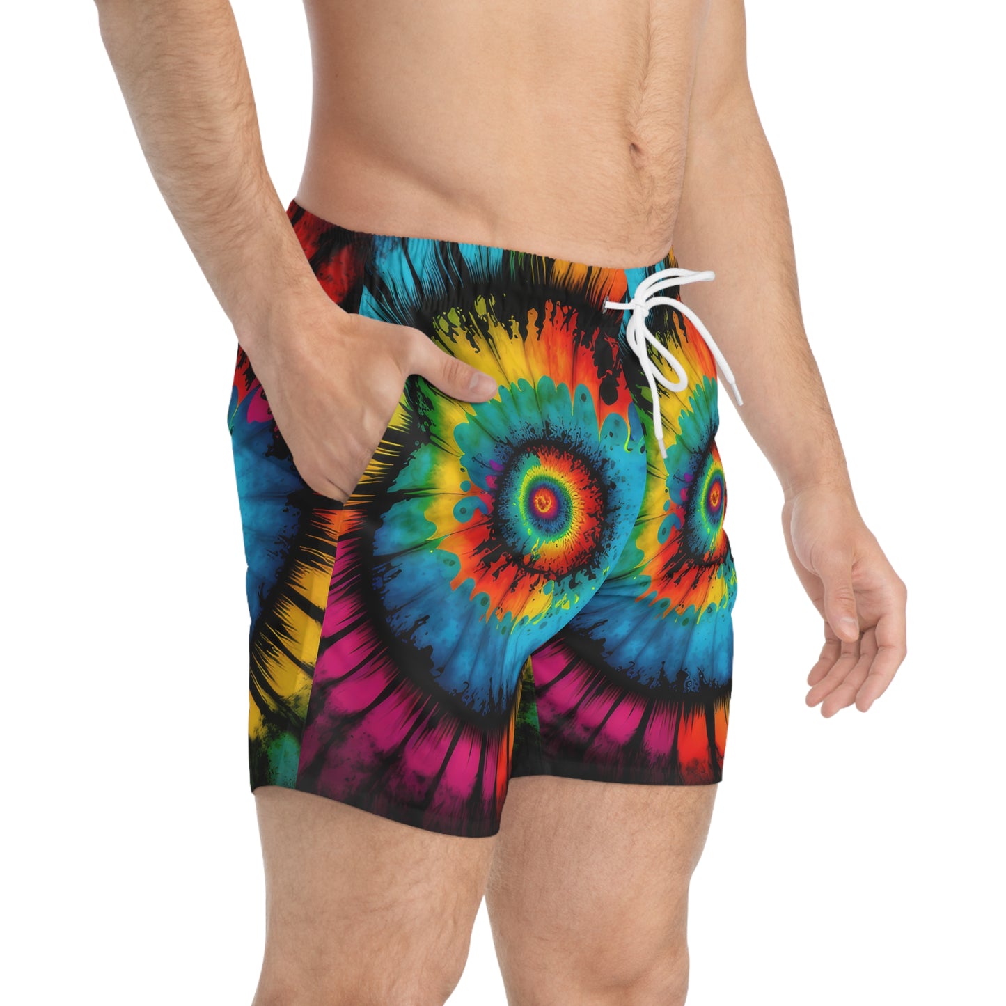 Bold And Beautiful Tie Dye Style Four B Swim Trunks (AOP)