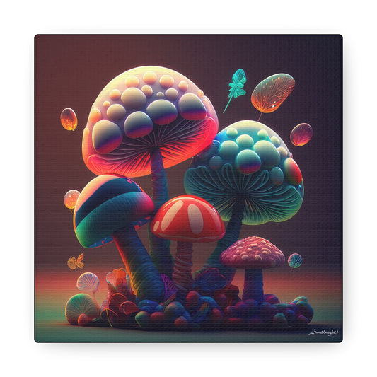 Beautiful Mushroom Luminating Colorful Bliss 5 Canvas Gallery Wraps