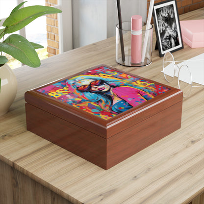 Bad As Blond, Pink Background, Black or Brown Jewelry Box