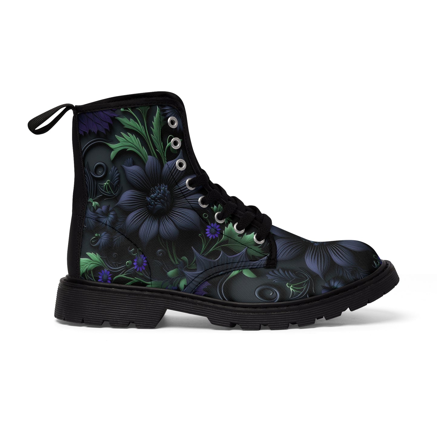 Gothic Bold & Beautiful flower floral Style 1 A Women's Canvas Boots