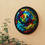 Happy Tie Dye Face Style 4 Wall Clock