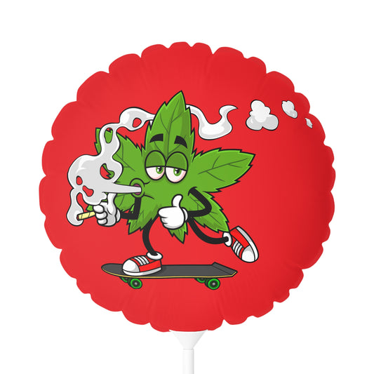 Marijuana Reggae Pot Leaf Man Smoking A Joint With Red Sneakers Style 4, Red Balloon (Round and Heart-shaped), 11"