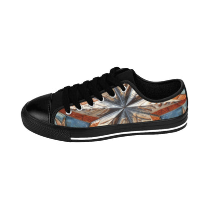 Beautiful Stars Abstract Star Style Orange, White And Blue Women's Sneakers