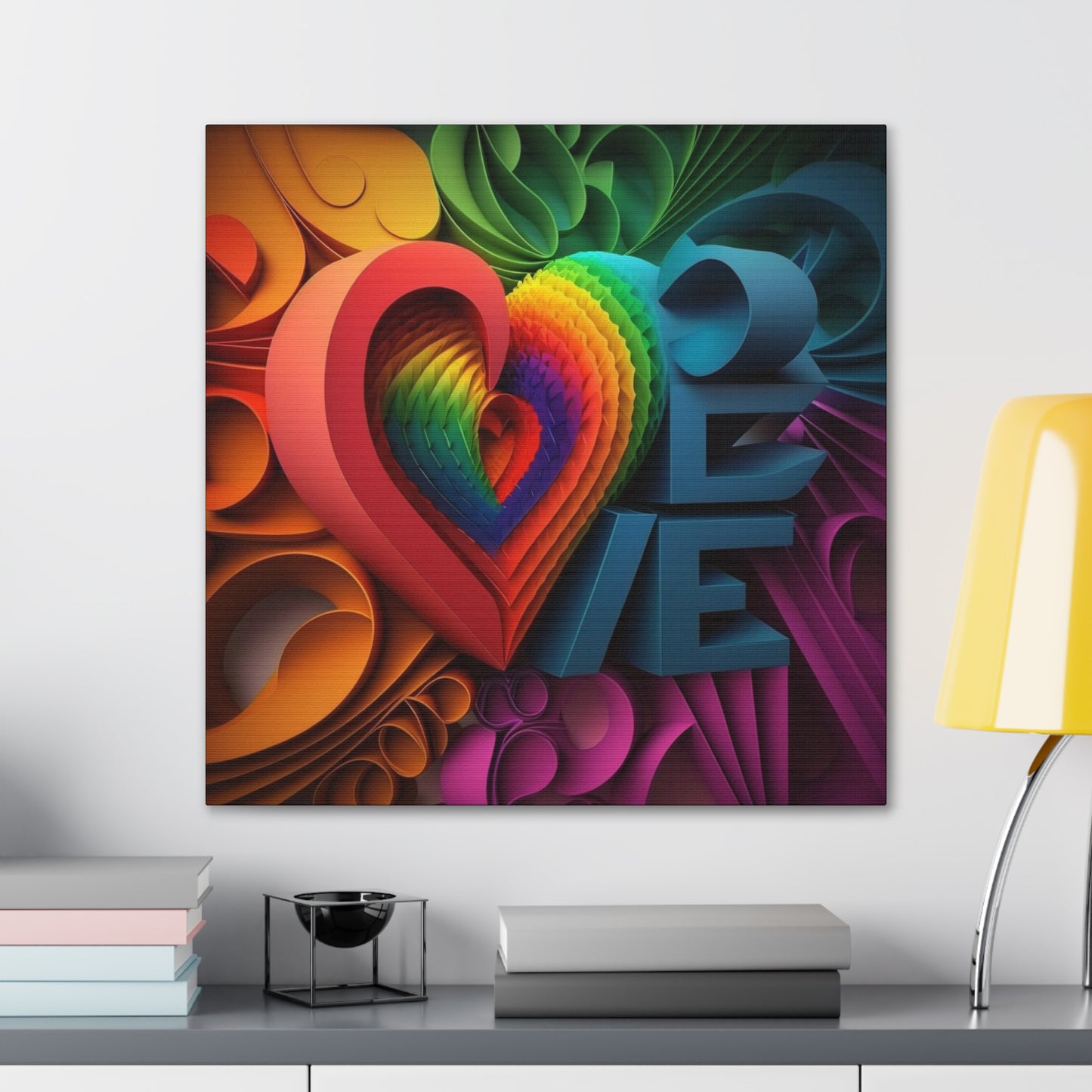 Rainbow Abstract Love Canvas Gallery Wraps