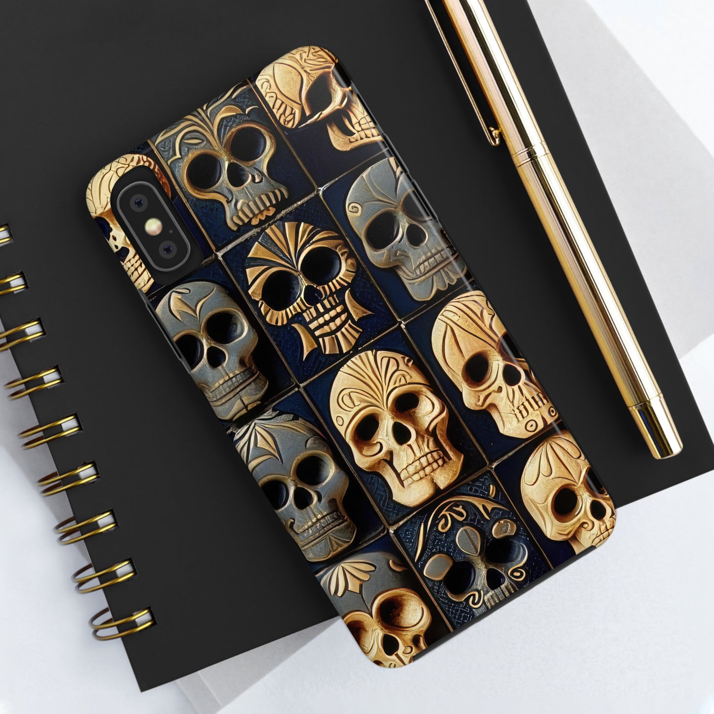 Metallic Chrome Skulls and classic Designed 17 Tough Phone Cases