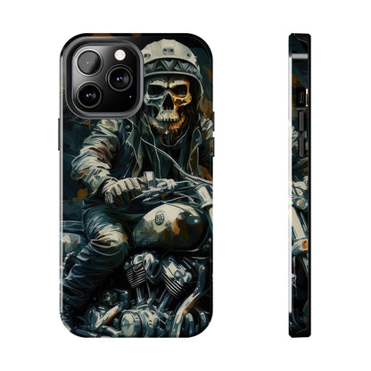 Skull Motorcycle Rider, Ready to Tear Up Road On Beautiful Bike Tough Phone Cases