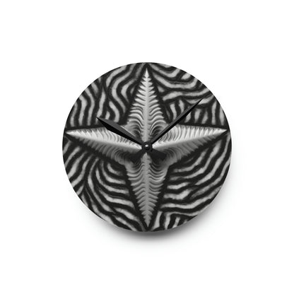 Black And White Lined Abstract Wall Clock