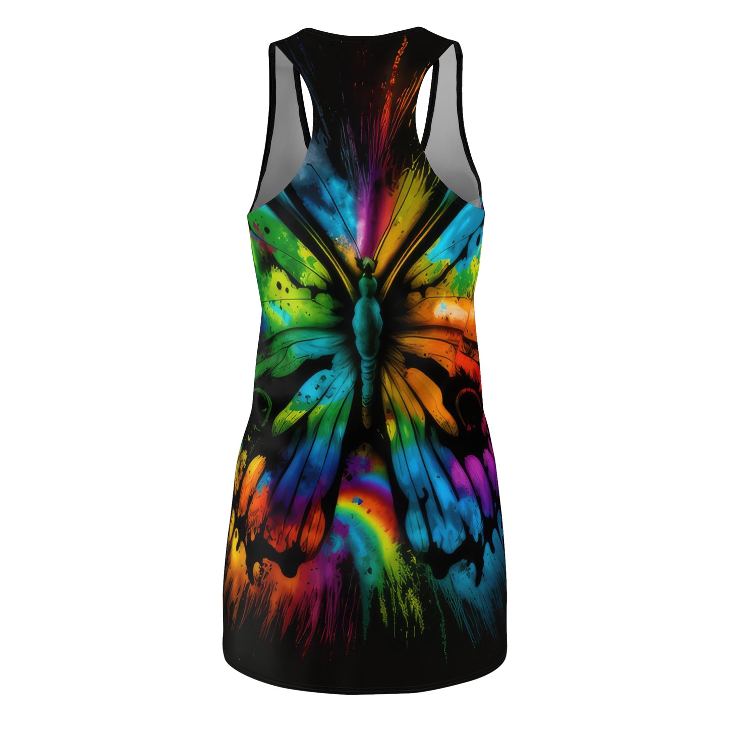 Bold And Beautiful Tie Dye Style Four Women's Cut & Sew Racerback Dress (AOP)