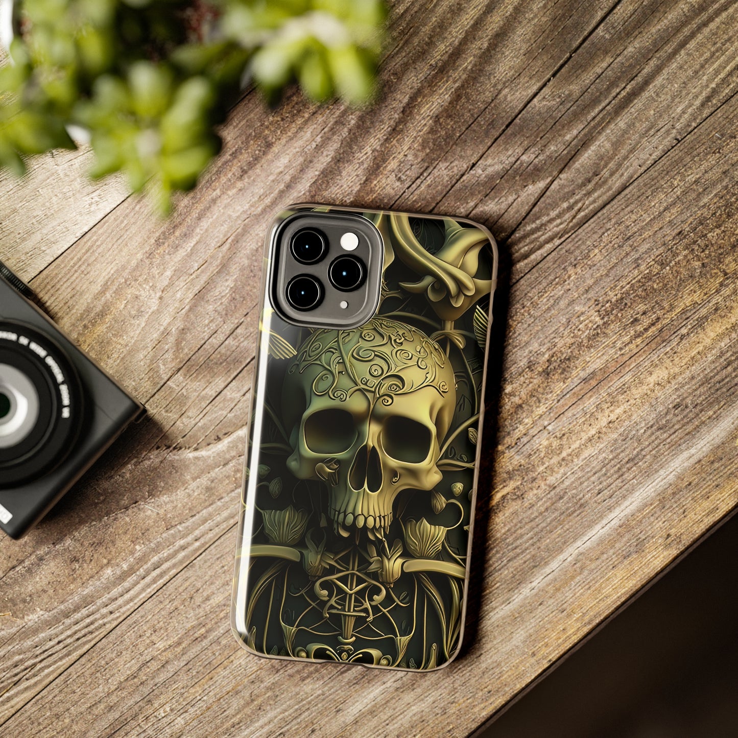 Metallic Chrome Skulls and classic Designed 3 Tough Phone Cases