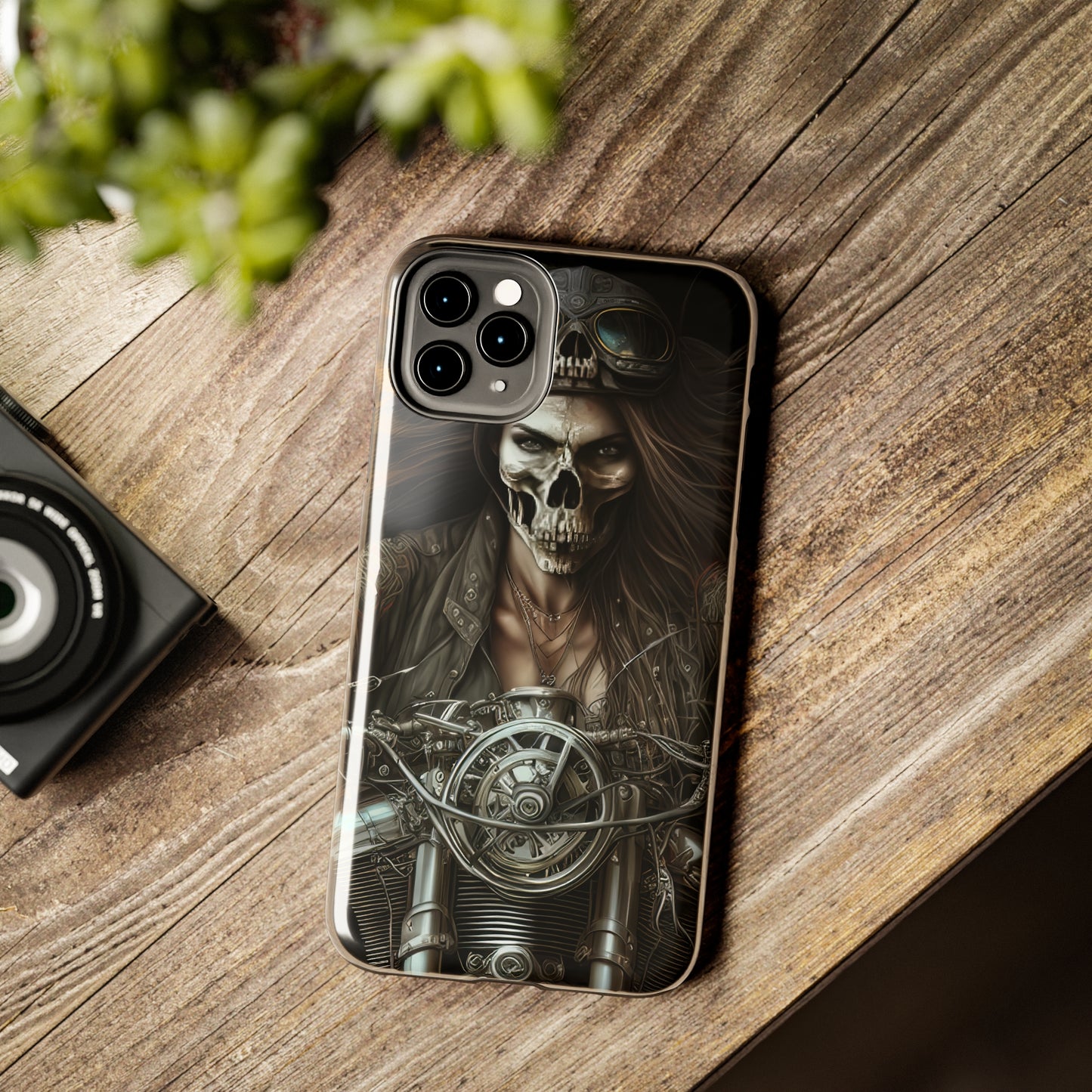 Skull Motorcycle Rider, Ready to Tear Up Road On Beautiful Bike 10 Tough Phone Cases