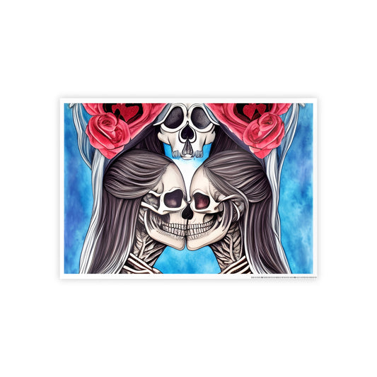 Love Shows No Time Boundaries Skulls,  Loewenkind Creations Gloss Posters