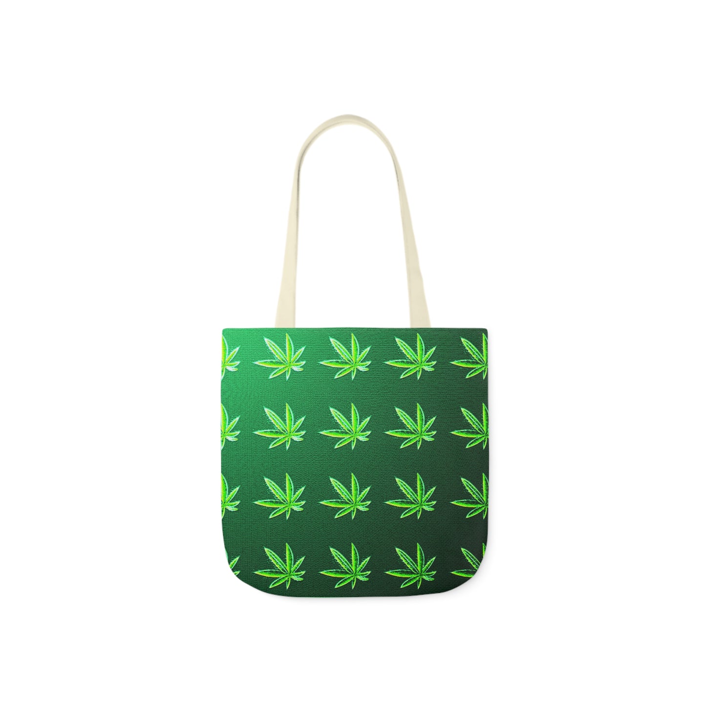 Green Leaf Marijuana Pot Weed Leaf 420 Polyester Canvas Tote Bag (AOP)