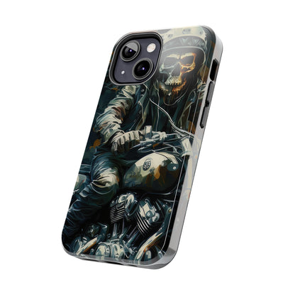 Skull Motorcycle Rider, Ready to Tear Up Road On Beautiful Bike Tough Phone Cases