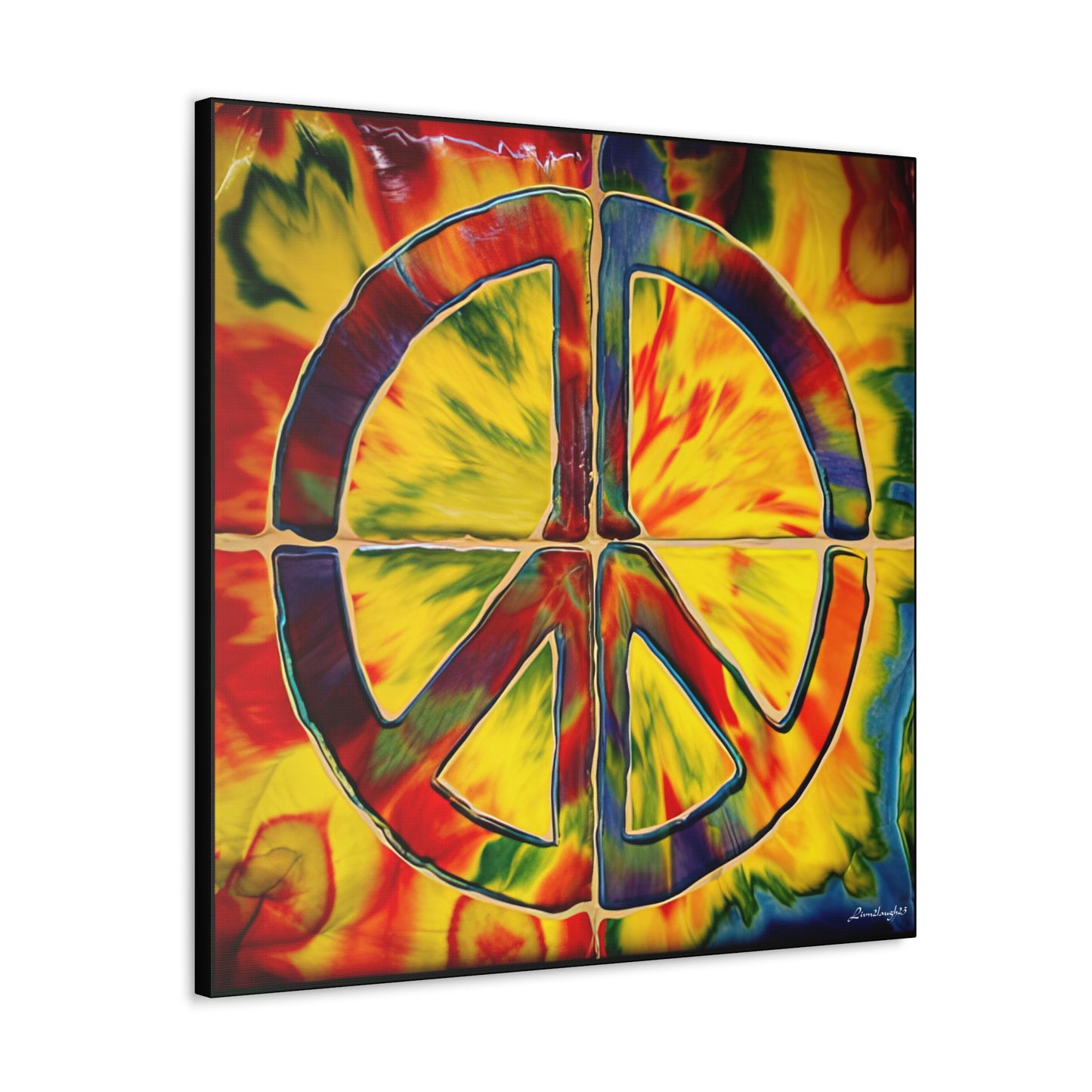 Coolio Tie Dye Hippie Peace Sign Canvas Gallery Wraps