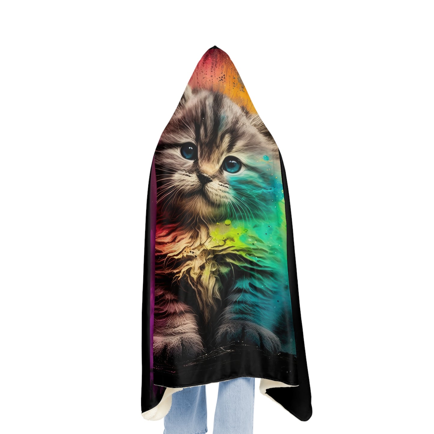 Bold And Beautiful Tie Die Cat Style One Snuggle Blanket