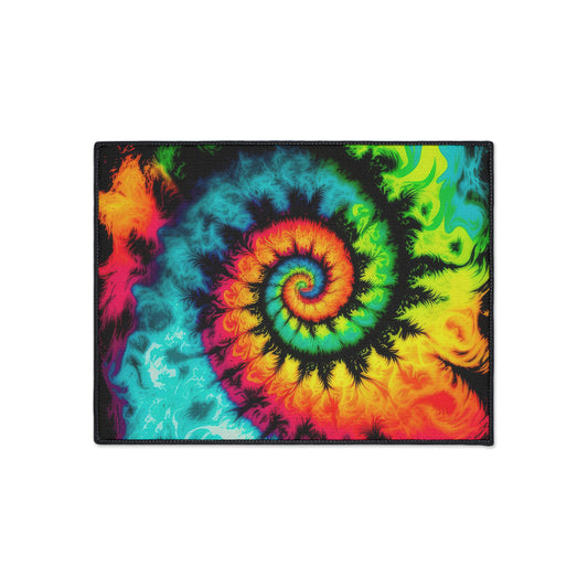 Bold And Beautiful Tie Dye Style Three Heavy Duty Floor Mat