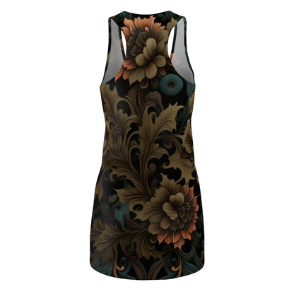 Gothic Bold & Beautiful flower floral Style 7 Women's Cut & Sew Racerback Dress (AOP)