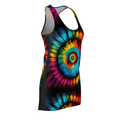 Bold And Beautiful Tie Dye Style Four D Women's Cut & Sew Racerback Dress (AOP)