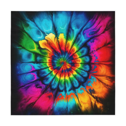 Bold And Beautiful Tie Dye Style 2 With Black Background Tablecloth